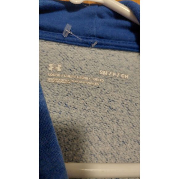 Under Armour Men’s Hoodie Sweatshirt Small Blue Logo Pullover - Picture 4 of 4